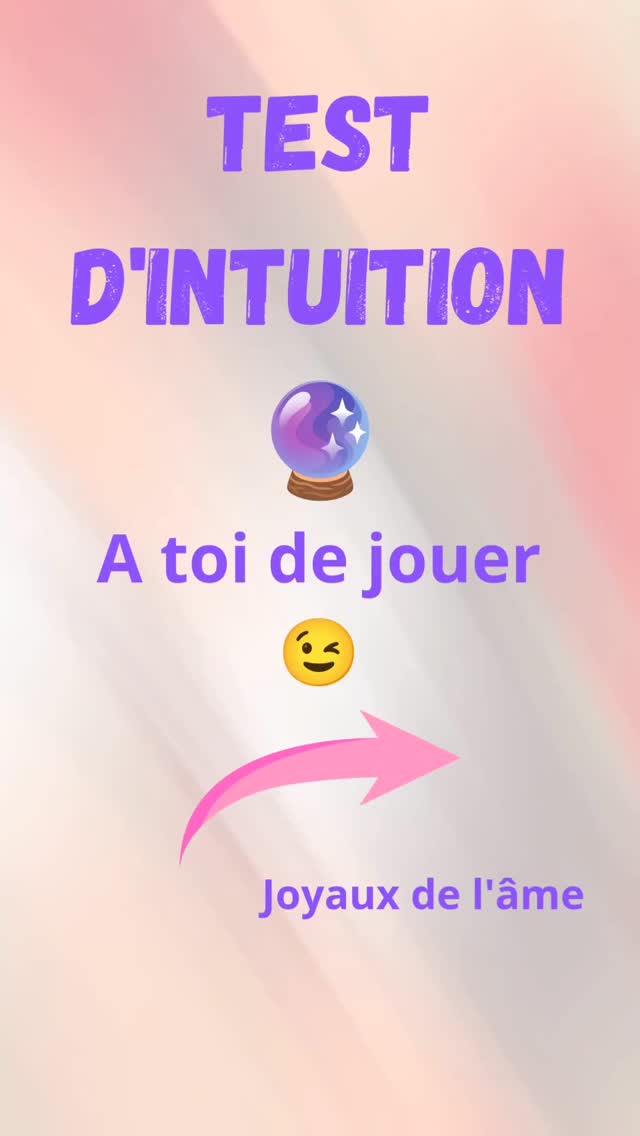 Test d'intuition 🔮
Aujourd'hui je vous propose un petit exercice pour aiguiser votre intuition ✨
Petit tip ⭐: Faites confiance à vos premières impressions.
L'intuition est souvent un guide puissant qui nous pousse vers des choix alignés avec notre véritable essence 💜
Faites moi part de votre score en commentaire 🥰
💌Pour tous renseignements, soins énergétiques ou guidance me contacter en DM 💌
Belle journée lumineuse 💫
#spiritualité #guidancedujour #eveilspirituel #intuition #testintuitif #confianceensoi #6emesens #univers #3emeoeil #therapeutehollistique #dėveloppementpersonnel #testdintuition