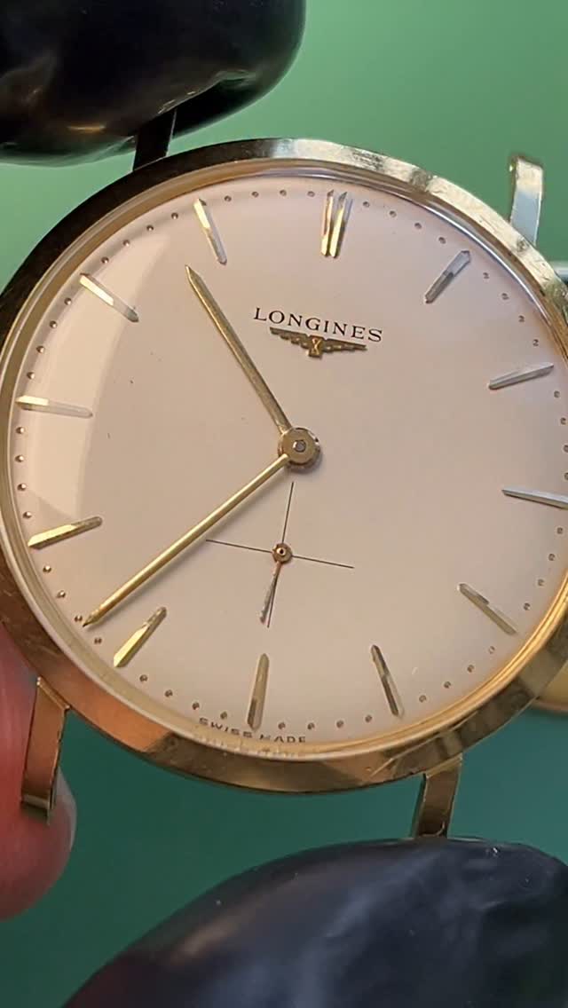 Available! This exquisite fully serviced 18ct solid yellow gold Longines, made in 1960, is a beautifully preserved example of midcentury Swiss watchmaking at its finest. With its understated elegance, clean lines, and warm gold case, this piece captures the refined aesthetic of the era, and is a perfect choice for the collector who values both heritage and timeless design.
The watch is entirely original, right down to its signed Longines crown, and remains in exceptional condition. The dial is particularly striking, clean and evenly aged, with no major blemishes, retaining the warmth and charm that only vintage Longines can deliver. #Longines #VintageLongines #18ctGoldWatch #SolidGoldWatch #1960sStyle #MidcenturyStyle #VintageWatch #WatchCollector #SwissWatchmaking #VintageElegance #WatchOfTheDay #WristWatchCheck #TempoPrima #CollectableWatches #DressWatch #VintageDressWatch #ClassicWatchStyle #ManualWindWatch #VintageSwiss