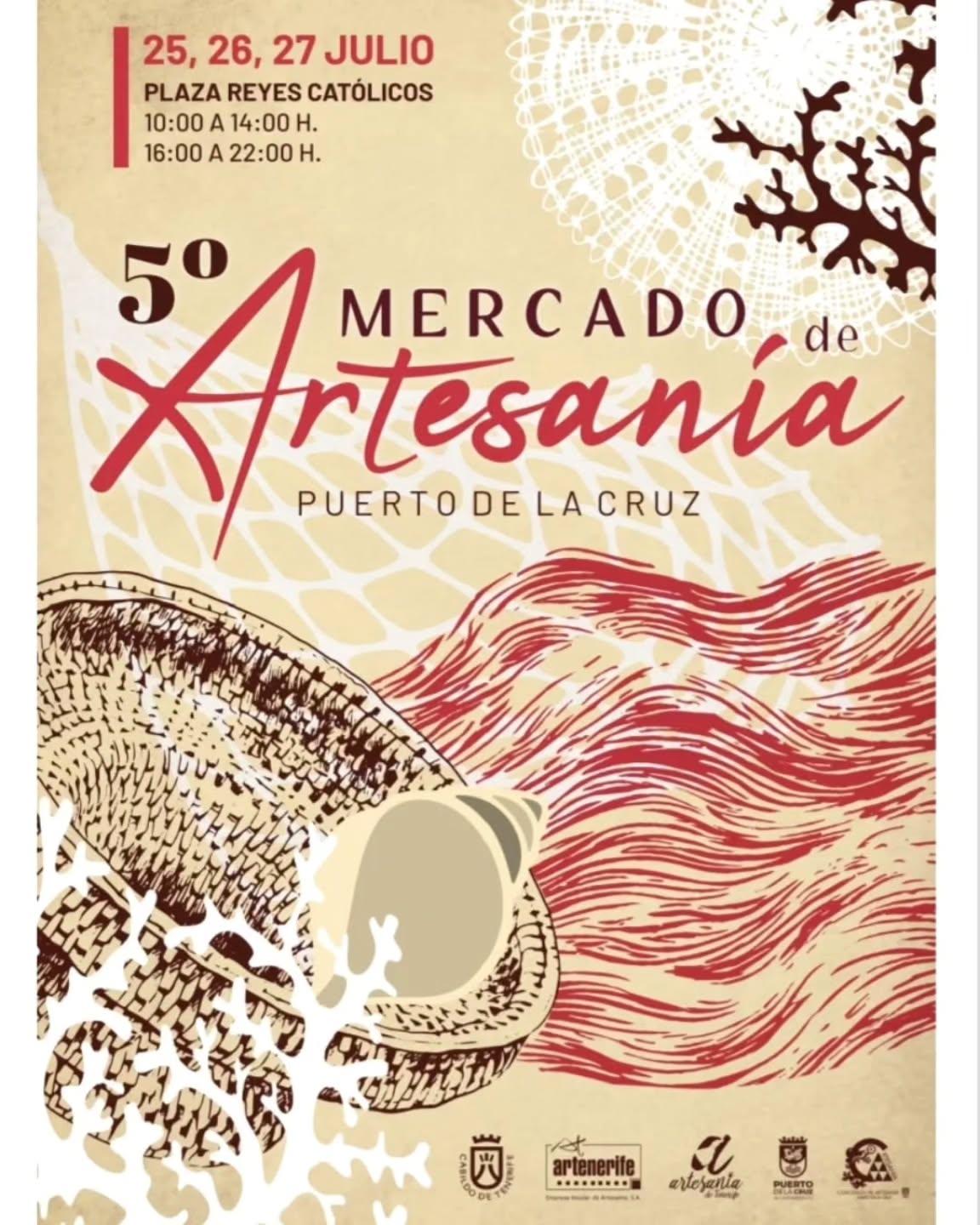 La próxima semana estaré en el Mercado de artesanía del Puerto de la Cruz🦀🦀🦀🦀🦀
🗣️✨5º Mercado de Artesanía. Puerto de la Cruz 2025 @empresainsularartesaniatfe @ayuntamientopuerto @cabildotenerife 🗓️Fecha: 25, 26 y 27 julio 2025 🕛Horario: 25 julio: 11:00 a 14:00 y 16:00 a 22:00 horas; 26 y 27 julio: 10:00 a 14:00 y 16:00 a 22:00 horas. 📍Plaza Reyes Católicos #PuertodelaCruz. 📌 Expositores: Artesanía de Tenerife ℹ️Más Info: https://artenerife.com/5o-mercado-artesania-puerto-la-cruz-2025/ #FeriaArtesania #ArtesaniaTenerife #Artesanía #Tenerife @efraincan @artesaniatfe @comerciopuerto