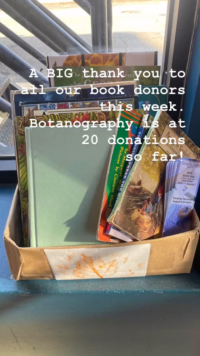 A BIG thank you all of our donors so far! Lots of books @togetherphilly and $75 donations. Botanography’s goal is 200 books and $300. All donations benefit @treehousebooks . If you have questions or want to donate, please DM me or write to me mirandamote@botanography.net. #philadelphialiteracy #environmentalliteracy #k12STEM