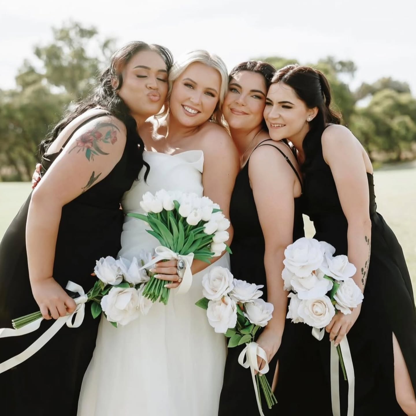 Celebrating Maddie and Justin!
Maddie is carrying a stunning classic winter white bouquet with just tulips. Her brides maids, carying cone shaped modern bouquets with reflexed rosesand ribbon. All bouquest are made with real touch flowers with the highest quality.
That's right! They are not real flowers (who would've thought!?).
They all have them now to enjoy forever ♥️
You guys are amazing and we are honoured to have had a small part in your wedding!
@mighty_vision
@settlersrunweddings
@ec.makeupartistry
@styledbysam_hairstylist
@@fairytalesbridalboutique
@sarahfarrellcelebrant
@melbournedjco
@dalywaters_venue
@decodays
@maddie.riad
#FauxFlorals #ArtificialBouquet #SilkBouquet #FauxWeddingFlowers #RealTouchFlowers #FakeFlowersThatLookReal #WeddingBouquetInspo #CustomWeddingFlowers #BridalBouquetGoals #BouquetInspo #WeddingFloristAustralia #MelbourneWeddingFlorist #PakenhamFlorist #DecoDaysFlorals #ModernBride #AussieBride #BrideToBeAU #EngagedAustralia #WeddingInspo #WeddingStyling #WeddingFloralDesign #ArtificialFlowers #ForeverFlowers #MadeWithLove #WeddingFlowersThatLast #LuxuryFauxFlowers #WeddingFloralInspo