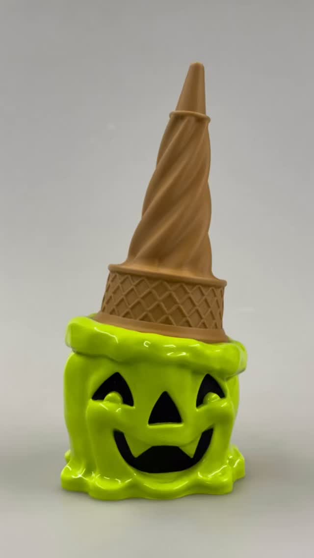 Gloss Green Classic
Gloss Orange Classic
Gloss Orange Bright Eyes
Gloss Purple Classic
Gloss Purple Bright Eyes
Satin Purple Bright Eyes
#icescreamman #icecream #sculpture #sculpture #halloween #maker #design #3dprinting #melt #jackolantern #pumpkinspice #soarin #vinyltoy #toymaker #decor #collectible #plastic #artist #character