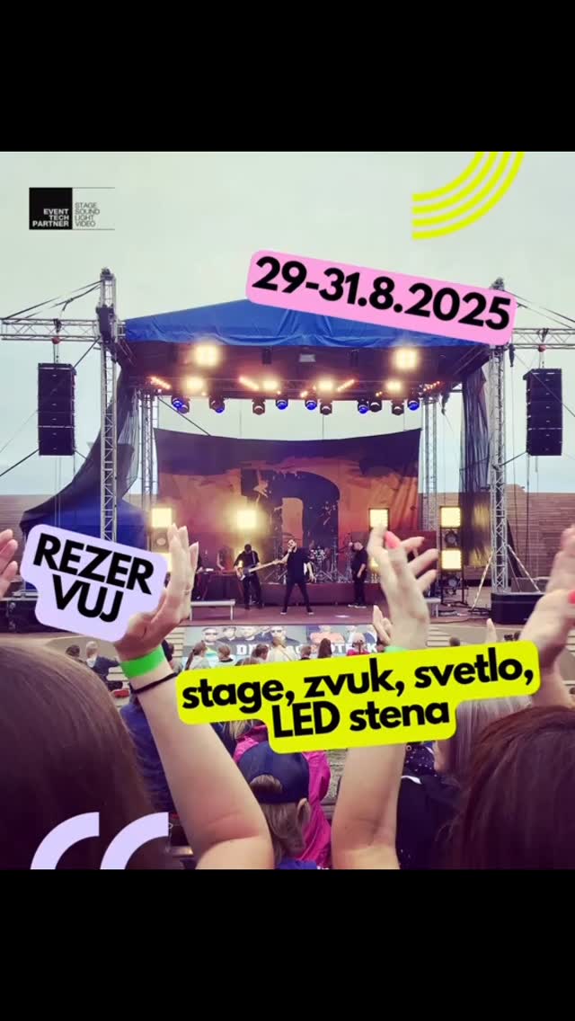 🎤🔥 UVOĽNIL SA TERMÍN!
📅 29.–31. august 2025
Letné podujatie? Koncert? Firemka? Festival?
Máme pre teba všetko:
✅ stage
✅ zvuk
✅ svetlo
✅ LED stena
🟡 Profesionálne technické zabezpečenie, ktoré zažiari.
📲 Rezervuj termín teraz, kým je voľný!
👉 www.eventtechpartner.eu
#eventtechpartner #uvoľnilsatermín #festival2025 #koncertnaslovensku #zvukosvetlenie #eventproduction #ledobrazovka #pitbullvibes