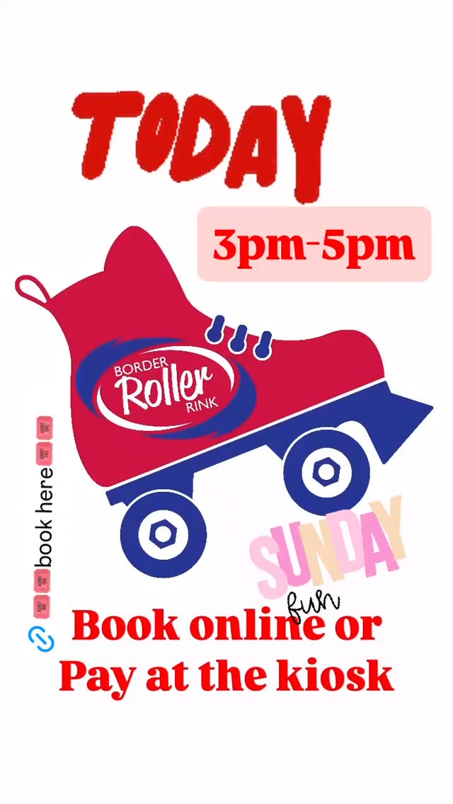 🛼🛼 Looking for something to do this Sunday afternoon 🤔
Come RollerSkating.
Bring your own skates or hire ours.
Tunes whilst you skate.
Rink Bistro open for tasty treats and refreshments