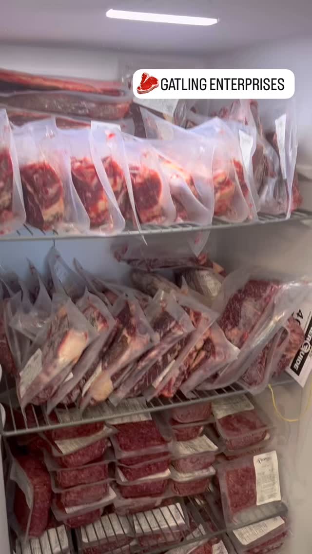 Always a good day when the meat freezer is full. 🥩Here is the result of all our hard work over the past year at Gatling Cattle. 🐄 #akaushi #beef #cattle #meat #steak