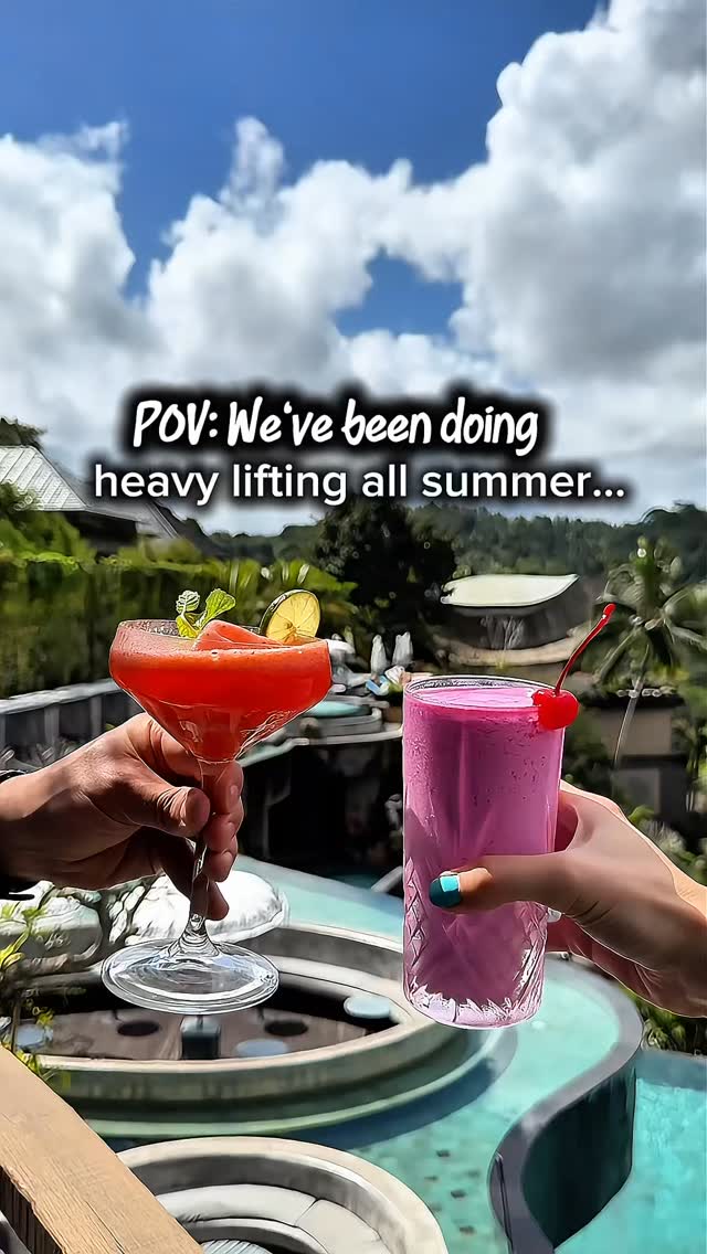 POV: We’ve been doing heavy lifting all summer… 🍸💪
Beach club to beach club, cocktail to cocktail — someone’s gotta do the hard work.
Soundtrack? Obviously Dame un Grrrr 😏🔥
#mmtravels #LiftingSpirits #BeachClubWorkout #DameUnGrrrr #CocktailChronicles #Beachvibesonly #BeachClubBuddies #TravelSips #HoliDaydreams #Wanderlust #CheersToThat #BaliToThailand #couplegoals