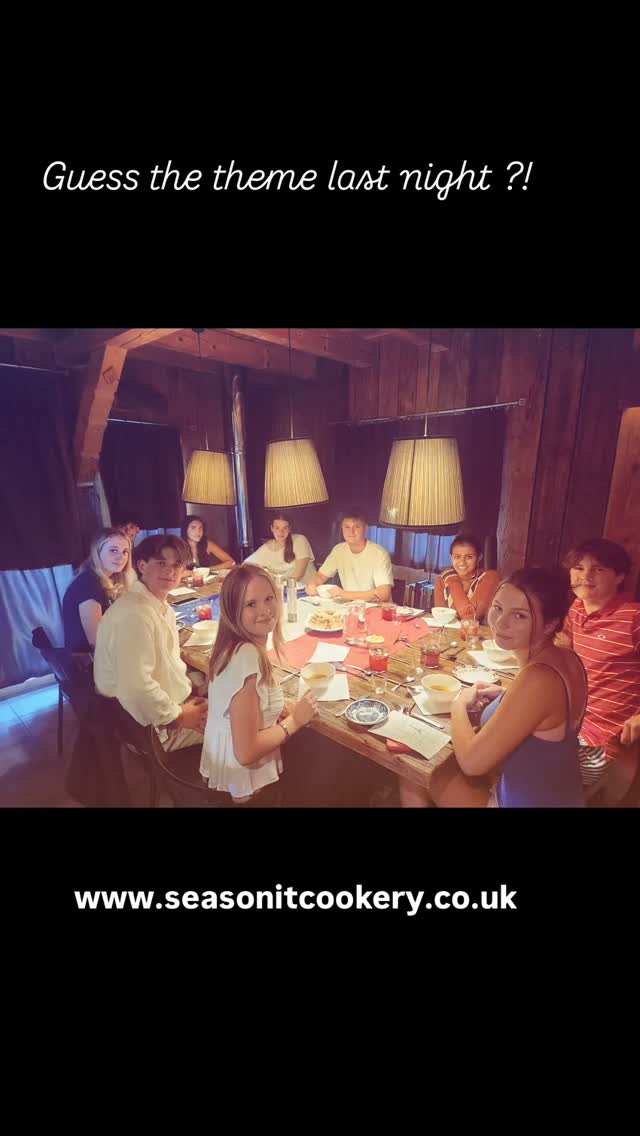 We love a themed evening here at Chalet Pomet ! Bravo à tous, la nourriture était délicieuse, votre approche de la soirée était amusante et joyeuse. www.seasonitcookery.co.uk #Season It #dofe #seasonitcookery #doferesidential #youthwithoutlimits #cookerycourse #mumsnet @dofeuk @dofewales @dofelondon @dofetimperley @dofescotland @dofeglasgow @dofe_residential @dofewestsussex @dofehampshire @dofepembrokeshire @warwickdofe @midsussexdofe @dofeitaly @dofeinternational @dofeeurope @dofeuk @dofemunich @dofegermany @youthdevagency