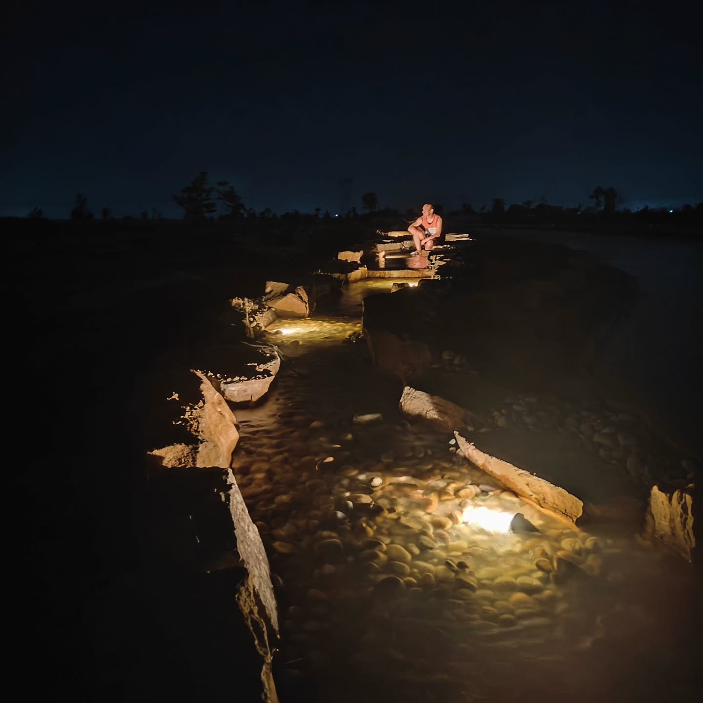 There is something magical about the stream and night sky..