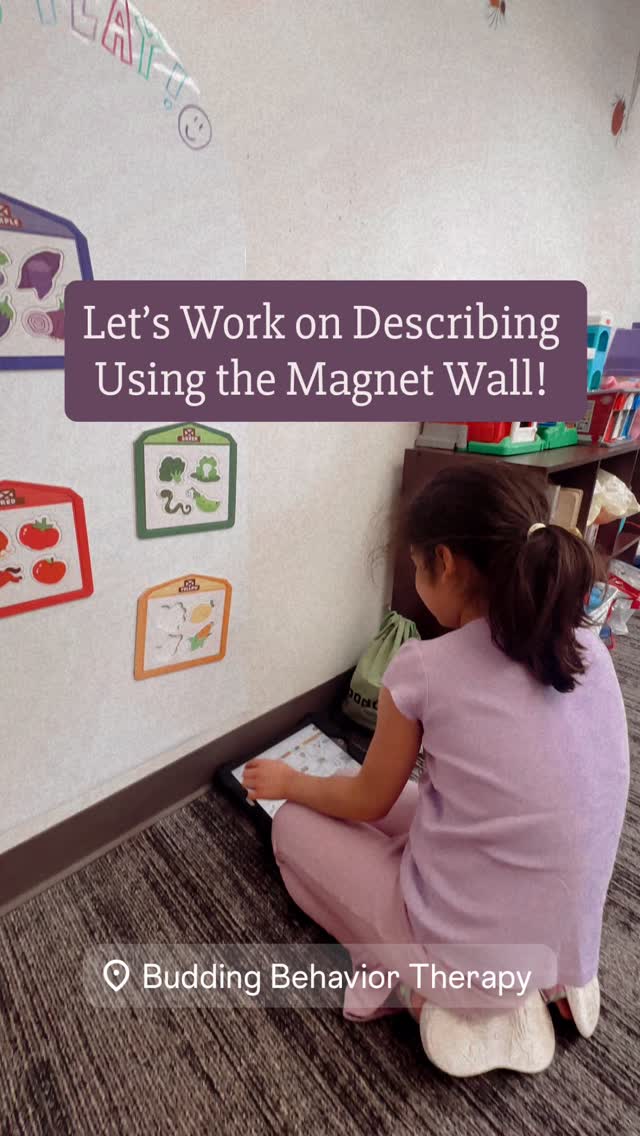 Describing and Magnets! 🧲
We used our new magnets and magnet wall to work on this little one’s descriptive language goal. She has been working on describing items using 2 to 3 critical attributes. We have been focusing on using the items category, function, as well as an attribute such as color or shape. You can see how far she has come with this goal as she was pretty independent with being able to describe some of these foods and animals. I also love how she is getting so good with using her AAC device and was able to expand on her ideas by using the device when she needed to.
#bagwellspeechtherapy #pediatricspeechie #privatespeechtherapy #mislp #speechtherapy #slp #speechandlanguage #pediatricslp #playtherapy #slpideas #aac #aacideas #speechgeneratingdevice