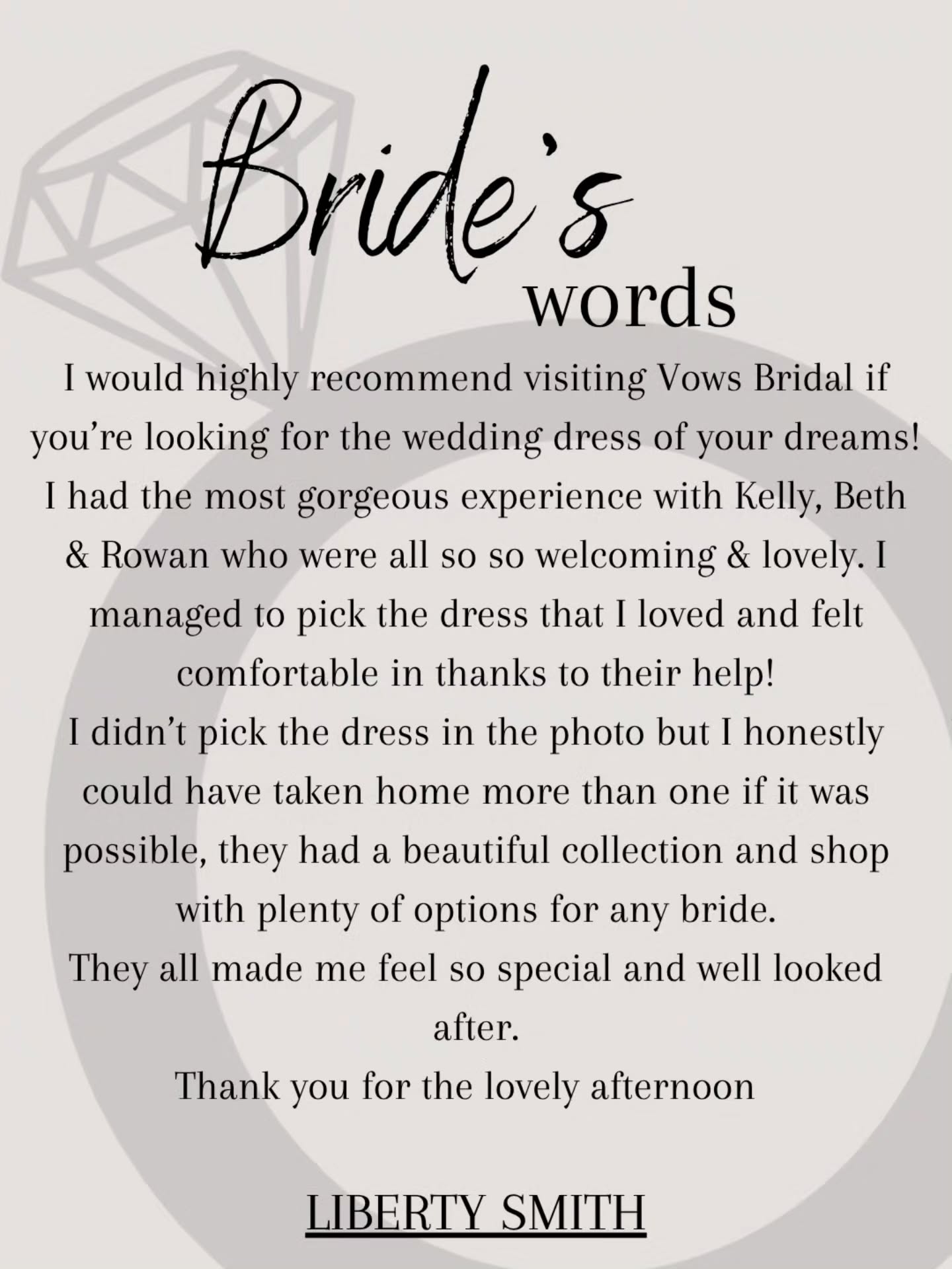 Gorgeous 5 🌟 review left by our bride Liberty 💗
To have this bridal experience for yourself, book in with us today via the link in our bio 🫶
#Wakefield
#yorkshirebridal
#5starreview
#bridalboutique
#bridetobeuk