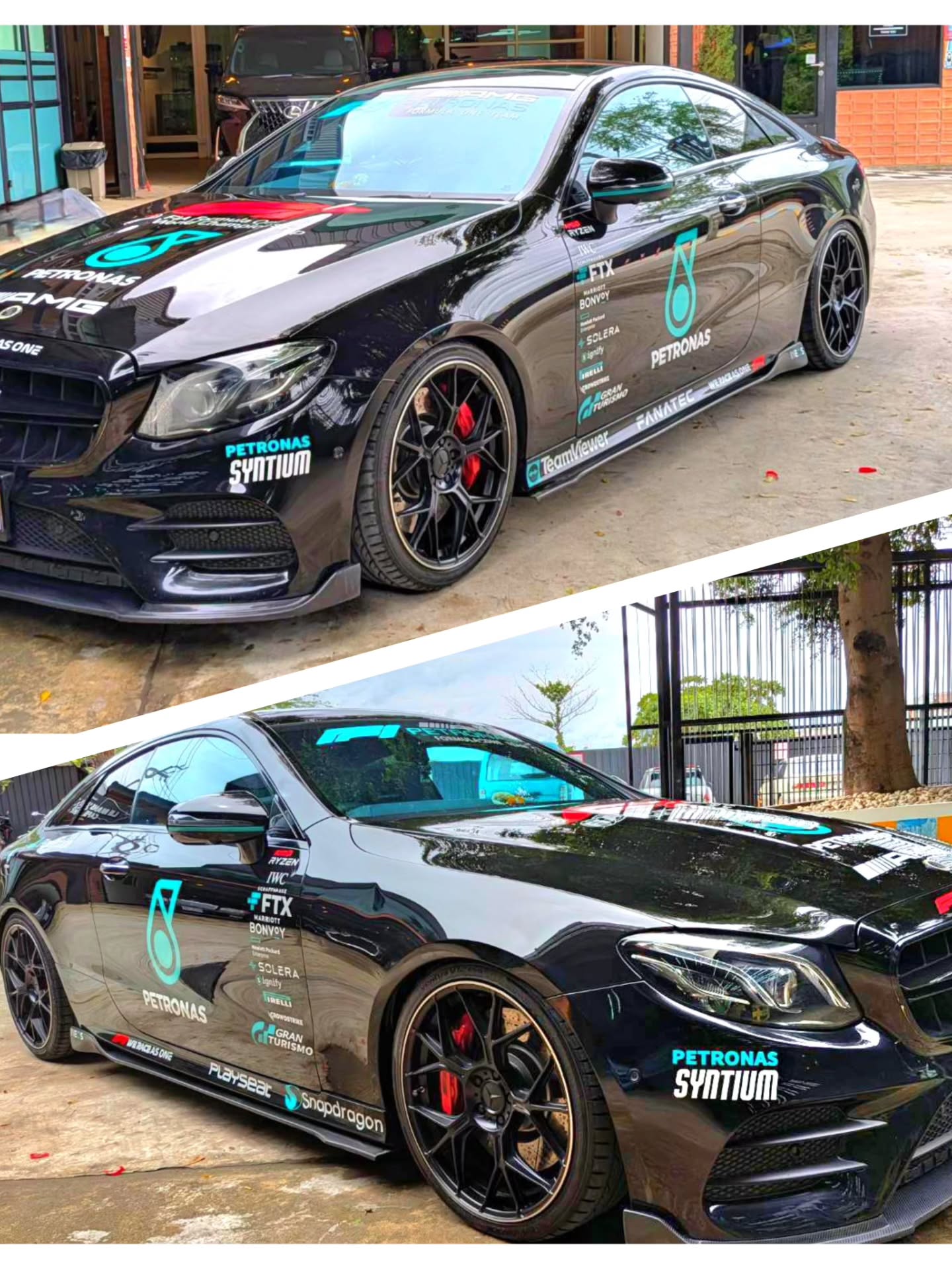 KevMannz Forged CF seats V5 in Mercedes Benz E Coupe.