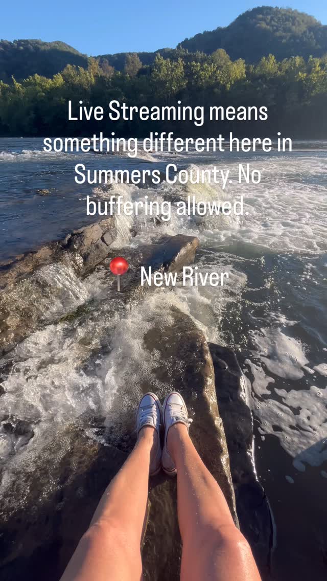 In Summers County, we do things a little different…
When we say live streaming, we’re talking river views, not Wi-Fi speeds. No buffering. No lag. Just pure mountain magic. Come see for yourself!
#exploresummerscounty #newrivergorgenationalpark #newrivergorge #newriver #almostheaven #nocellphone #almostheaven #visitwv