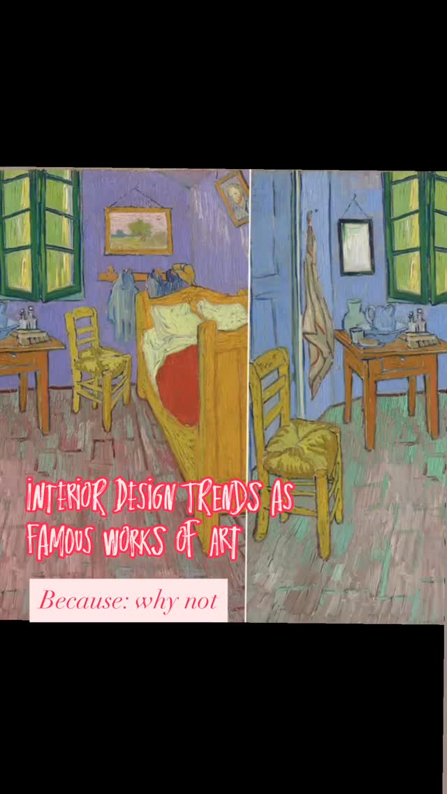 Get ready to level up your interior design trend game! Here is a reel of interior design trends as famous works of art.. because: why not (and we may or may not be art/design nerds)