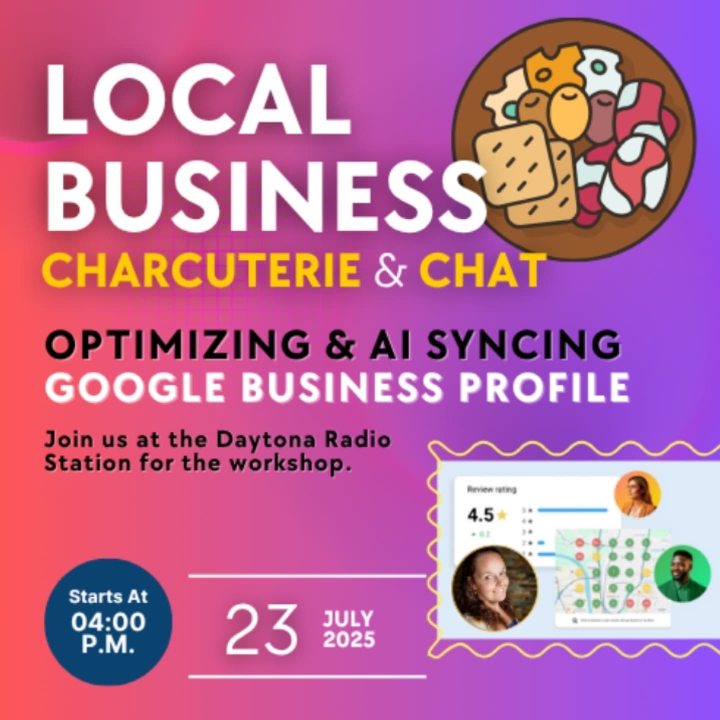 Do you know the 17 ways to optimize your Google Business Profile? Or how AI can help sync your listings across 50+ sites? We got you!
Date: July 23, 2025
Time: Starts at 4:00 P.M.
Location: Southern Stone Communications on LPGA Blvd. (Workshop)
Join us for an insight-packed conversation crafted exclusively for Volusia County’s small business owners. At our FREE Local Business Workshop.
Hosted at the iconic radio station home to Daytona Beach’s favorite stations, 94.1 HOT, 103.3 the VIBE, and 95.7 the HOG, you’ll get a behind-the-scenes look at how we’re helping local brands level up with our newest launch: The Local Ad Agency, built by locals, for locals.
#LocalAdAgency
#DaytonaMarketing
#daytonasmallbusiness
