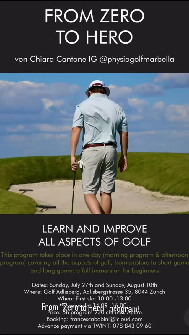 From “Zero to Hero” golf teaching method by @physiogolfmarbella now in ZH !!!
Write us in PM if you want to reserve your slot! #golf #golfing #golfclub #golfers #golfs #golfresort #golfcourse #golfaddict #golfgti #golfcoursephotography #golf #golfisgreat #golflifestyle #golfisfun #golfinstructor #golfacademy @physiogolfmarbella @physiogolfmarbella