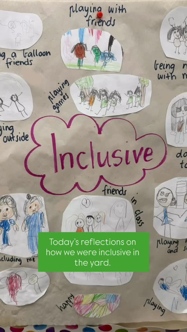 🧡 INCLUSIVE 🧡
After lunch today, we reflected on how we showed our school value of inclusivity in the yard. Our Prep/1s shared some beautiful moments – from inviting others to play, sharing equipment, to checking in on friends who looked a little lonely.
We turned these reflections into an anchor chart to remind us of the small but powerful ways we can make sure everyone feels included.
What are your school, kindergarten or family values?
#InclusiveClassroom #WellbeingInSchools #SchoolValues #KindnessMatters #PrepYear #EmotionalLearning #ClassroomCommunity #PrimaryYears #TeacherLife #AustralianTeachers
