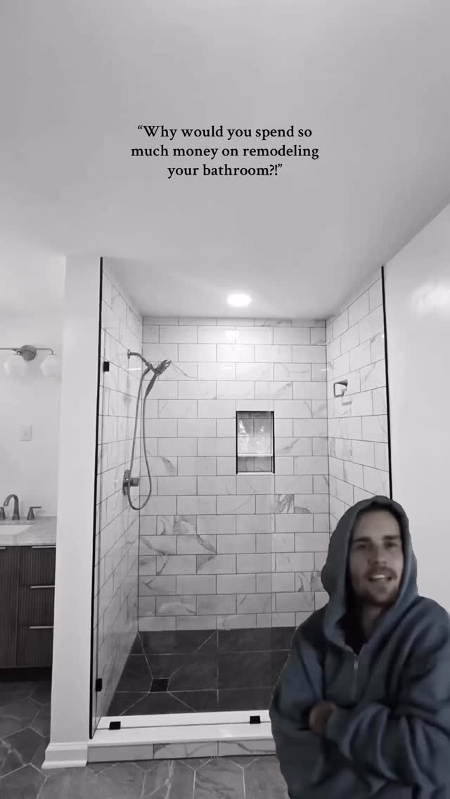 Stand on business ๐ผ Remodel your bathroom with us for just $16,499! #bathroomgoals #renovationproject #interiordesign #justinbieber #standingonbusiness