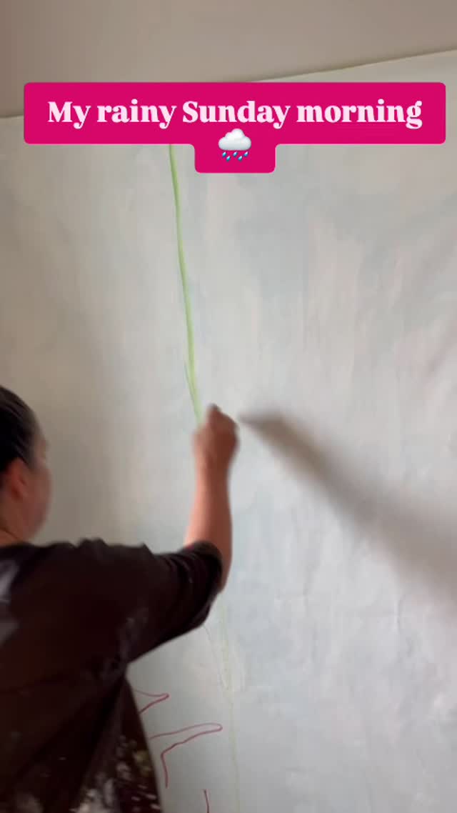 Mein verregneter Sonntag Vormittag im Atelier 🖌#malsalon #acrylicpainting #atelier #actionpainting