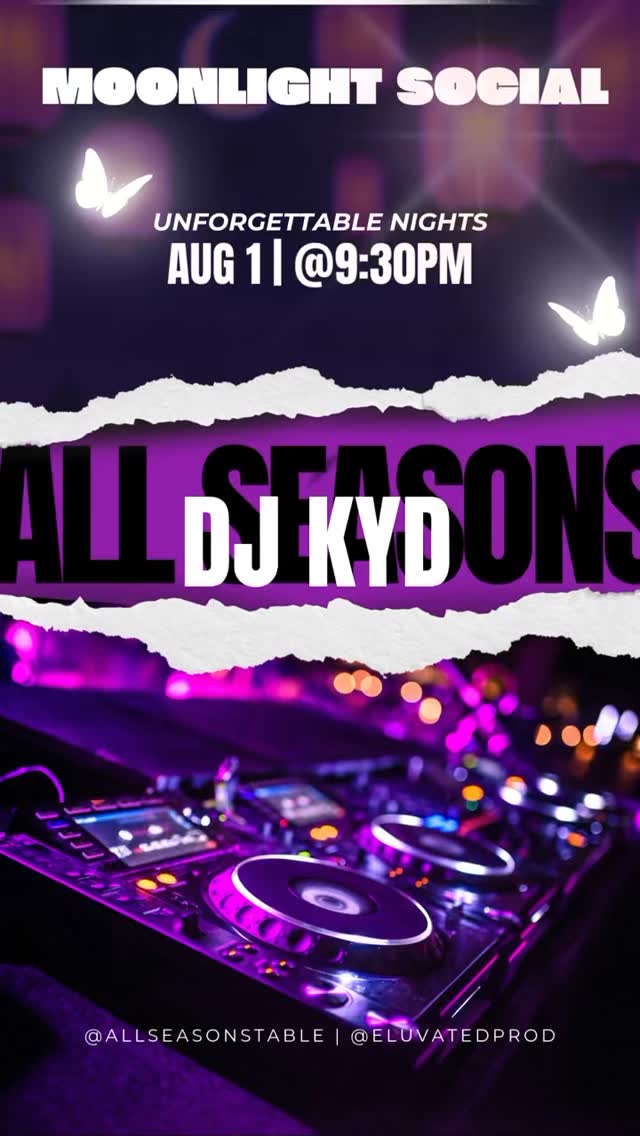 I’m taking over Friday night. Come for the food stay for the vibes and drinks.
@allseasonstable @eluvatedprod