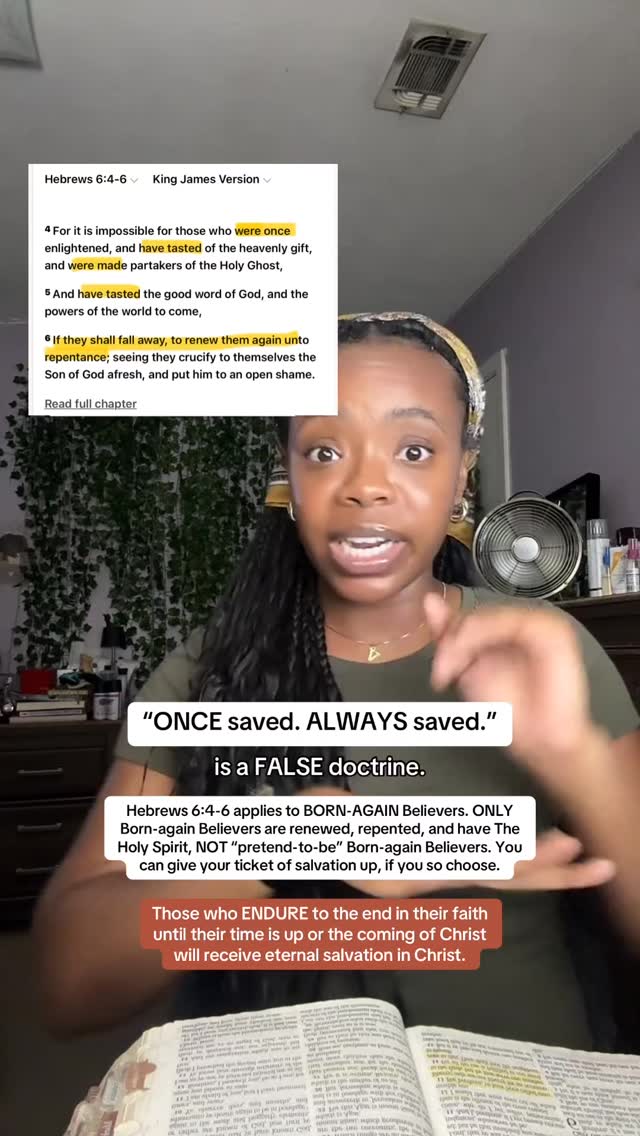 O.S.A.S🤔? #tamarstestimony #christiantiktok #oncesavedalwayssaved #falsedoctrine #hebrews6