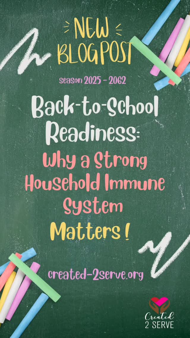 Preparing for Back to School: Tips for a Strong Immune System for the Whole Family.
#created2serve #donate #communitysupport #healthyfutures #healthyfoods #backtoschool2025