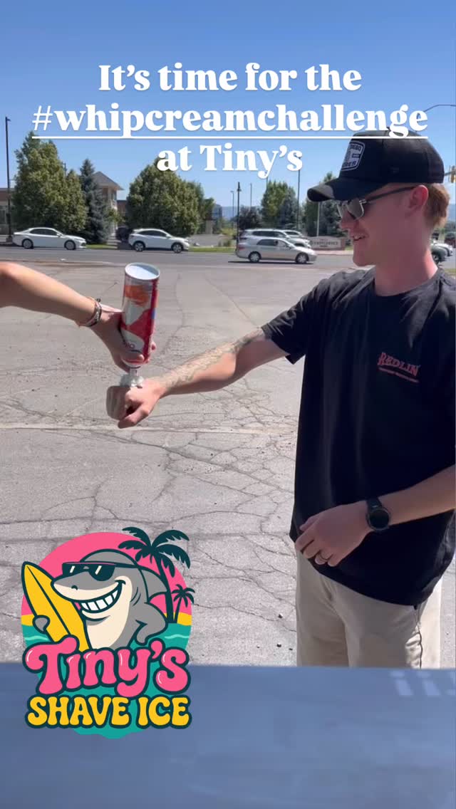 Think you’ve got what it takes? 🌀🍧
Come take on the Whipped Cream Challenge at Tiny’s Shave Ice at Providence Skate Park! #It’s messy. It’s hilarious. And yes—there’s a gummy shark involved. 🦈
Here’s how to play:
1️⃣ Challenge one of our crew members
2️⃣ Post a video of your attempt (don’t forget to Follow & tag us)
3️⃣ Win the challenge-get an exclusive Tiny’s Challenge sticker! 🎉
It’s fast, fun, and deliciously messy. Are you up for it?
#TinysShaveIce #WhippedCreamChallenge #ShaveIceShowdown #GummySharkIncluded #TinyMomentsBigSmiles #UtahEats