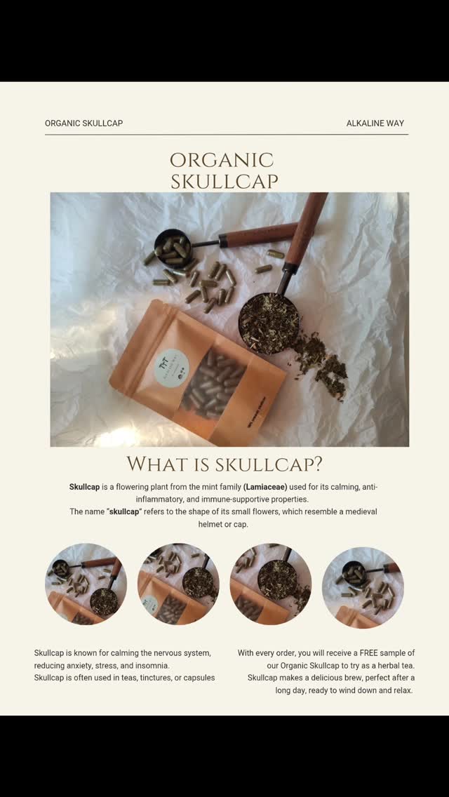 What is Organic Skullcap?
.
.
Organic Skullcap is known to help reduce anxiety, stress as well as calm the nerves.
.
Have you tried Organic Skullcap tea?
.
With every order, you will receive a FREE sample of Organic Skullcap to try in your next brew!
.
Head over to our website and make your purchase!
.
Don't forget to add AUGUST15 at the checkout for 15% off individual packs!
.
#doscountcode #alkalineway #skullcap #nerve #calmness #relax #herbaltea