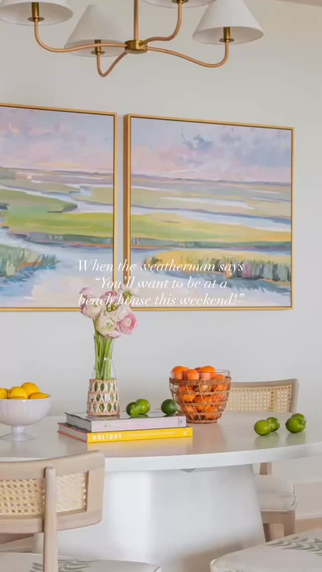 Nothing beats living at the beach during the summer! Two of our favorite projects to date both happen to be ocean side, and we designed them with our clients style in mind + nods to the sea!
Being interior designers at the beach is nothing short of fun, color, and serenity. It’s our favorite place to be and our favorite place to let our imaginations run wild!