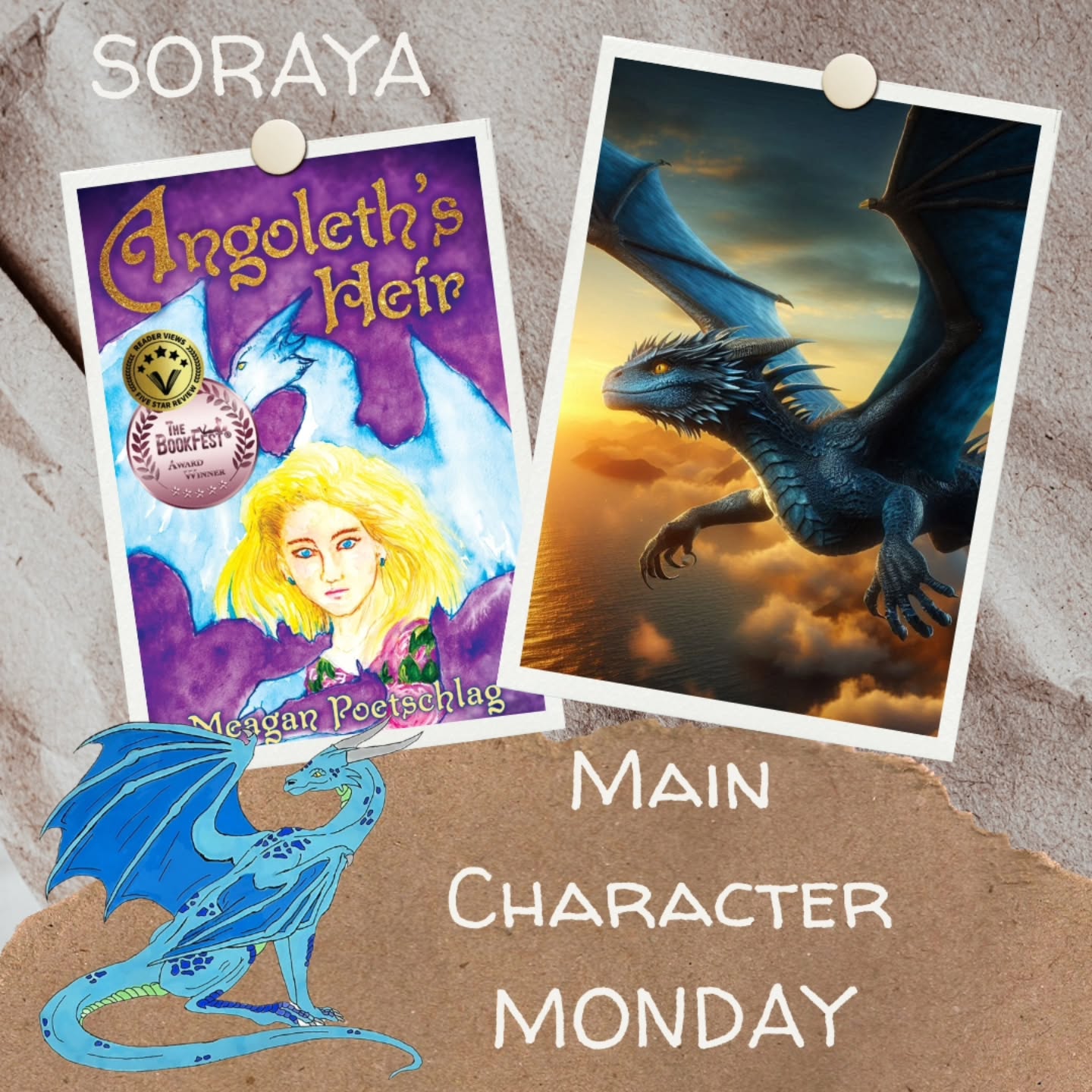 Its August already, my how time flies like dragons on swift wings.
Two author friends are hosting an August challenge for their new books and cover reveals at the end of the month. Feel free to join in the fun and tag @talismanbrett and @dakotaallies with your post. Share your promt with #athenatalisman
Today is MC Monday
Soraya is the MC of my Dragons of Angoleth series.
She is a well rounded and kindhearted character with a bit of a stubborn side. She is loyal to her friends and just wants to understand herself and her newfound dragon side. If you give Angoleth's Heir a try, you may find yourself falling for her, in a good way, like a dragon plummeting toward the earth.
#betheone #talismanseries #dragonsofangoleth #augustchallenge #authorsofig