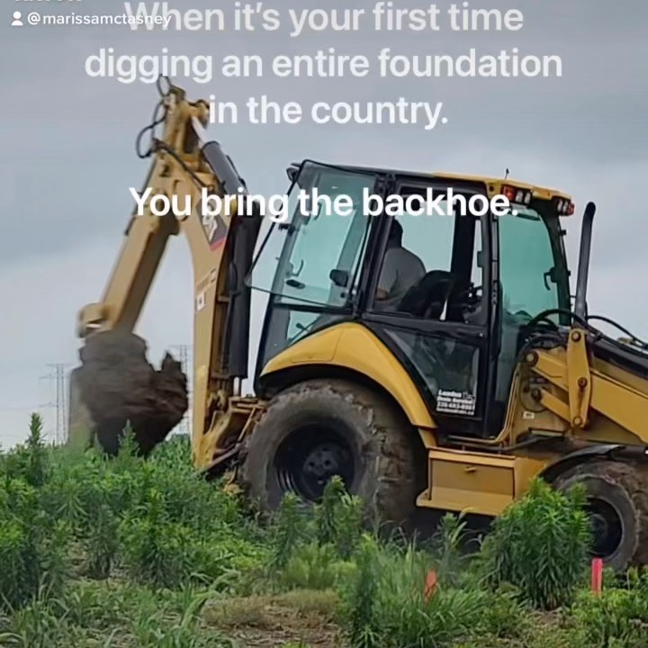 Meet Craig - just one of those nice guys. He’s from Newfoundland so you know what I mean. He jumped out of the big excavator that our concrete guys brought and said “shit Marissa, I didn’t know you were building a shopping plaza”
It’s not that big but that’s how it feels when you use the wrong machine. The dig is now done :)
#GotMoxie #MoxieLife #FarmLife #Adventure #HappyDays #LeftTurns