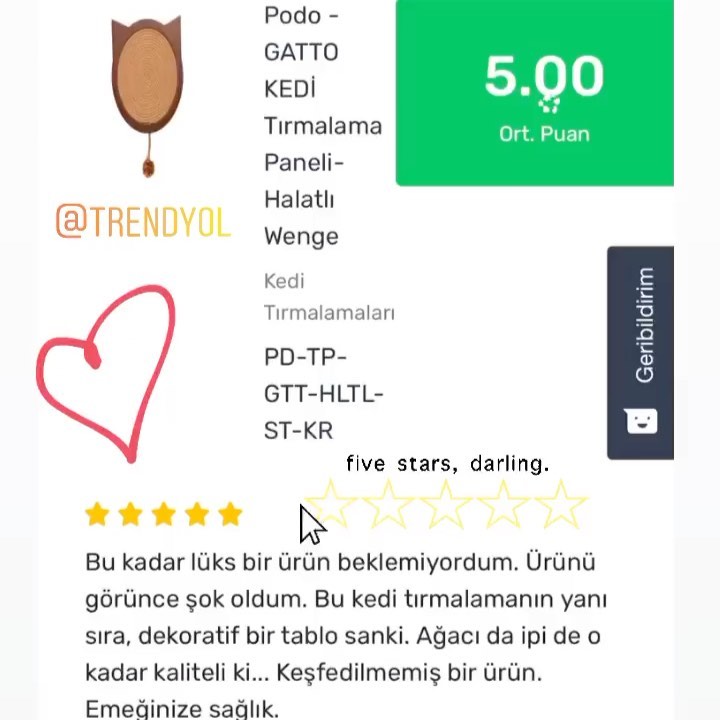 Geri bildirimleriniz bizim için çok değerli, çünkü işimizi aşkla yapıyoruz. Çok teşekkür ederiz. ♥️🐈🐾🙏🏻✨🤗✨✨✨🙋🏻♀️
#keditırmalama #podosizvepatilidostlarınıziçintasarımlar #kedi #kediaşkı #kedici #keditavsiyeleri #ürüntavsiyesi #catlovers #catloversclub #cat