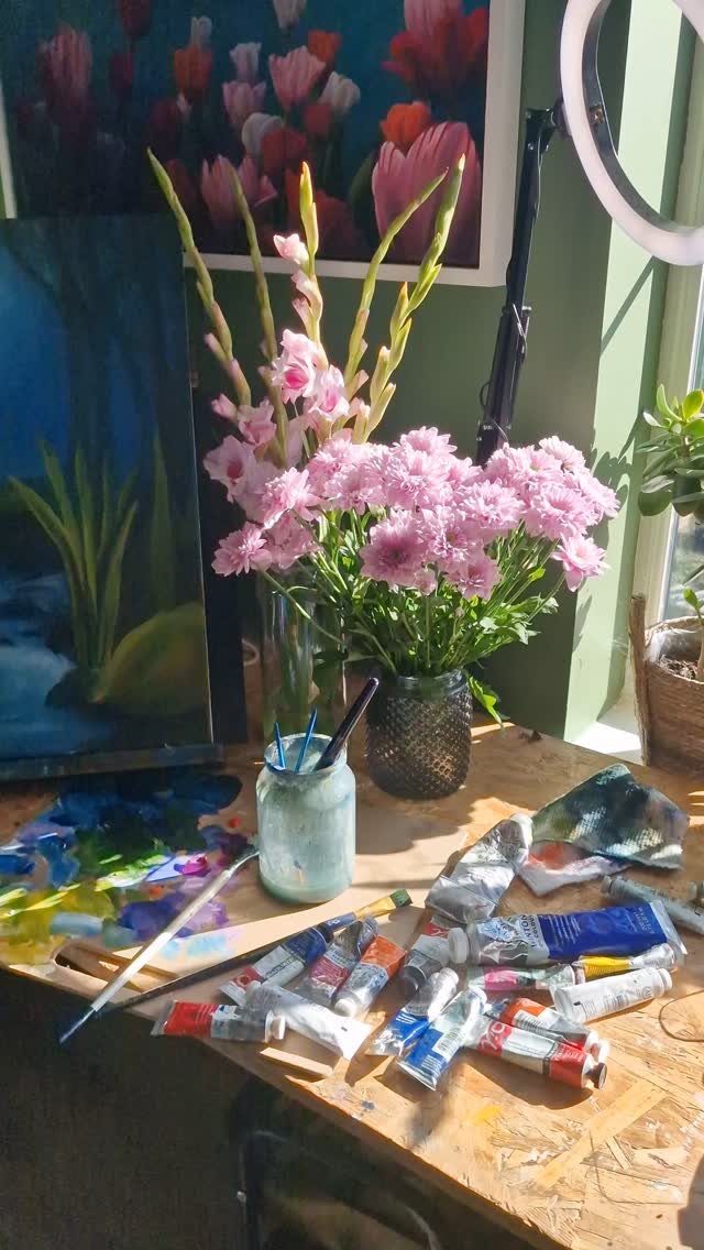 Becoming is a process, layered, slow, and beautiful.
Just like this painting, we all bloom in our own time. 🌸✨
#WorkInProgress #StudioVibes #TheArtOfBecoming #behindthescenes #oil painting #CreativeJourney