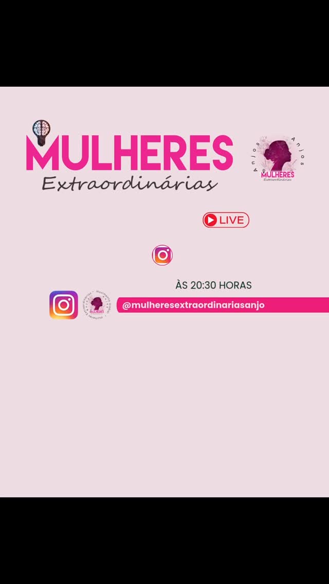 🚨 É HOJE! 05 de Agosto
Às 20h30, no Instagram oficial do MULHERES EXTRAORDINÁRIAS ANJO, teremos nossa transmissão AO VIVO com os avisos oficiais do projeto! 💫
↗️@mulheres_extraordinarias_anjo
Venha acompanhar tudo de perto, e se inspirar com a trajetória do projeto e com as novidades. ✨
🔁 Após a live, a gravação será disponibilizada também no nosso canal do YouTube. Não perca!
📍 Instagram: @mulheres_extraordinarias_anjo
👭 Marque aqui mulheres que têm histórias inspiradoras e que precisam estar conosco nessa noite especial!
#MulheresExtraordinárias #AoVivo #Live #AvisosOficiais #TrajetóriasReais #Propósito #Impacto #EditoraAnjo #historiasqueinspiram
