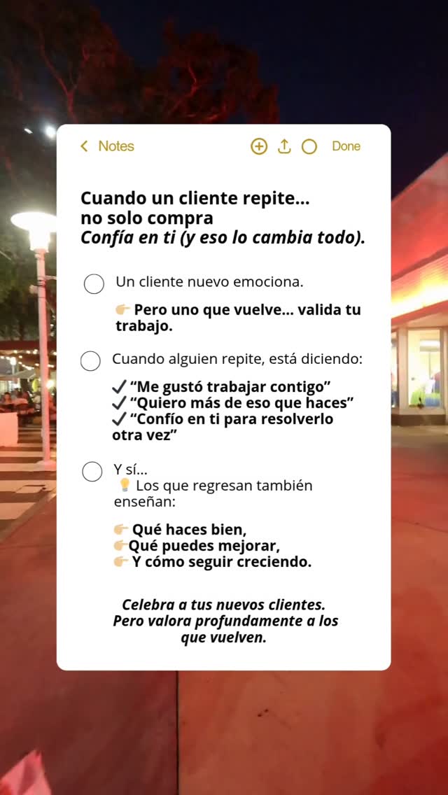 Una venta es emocionante… pero una repetición, es poderosa.
Cuando un cliente vuelve, está validando mucho más que tu producto o servicio: está confiando en ti. 🔁💛
En el nuevo artículo del blog te cuento por qué esos clientes que regresan tienen un lugar especial en tu negocio (y en tu corazón) y cómo fortalecer ese vínculo sin volverte dependiente.
📲 Léelo completo haciendo clic en el link de la bio.
#EmprenderConSentido #ClientesFelices #MarketingHumano #emprendedorasdigítales
