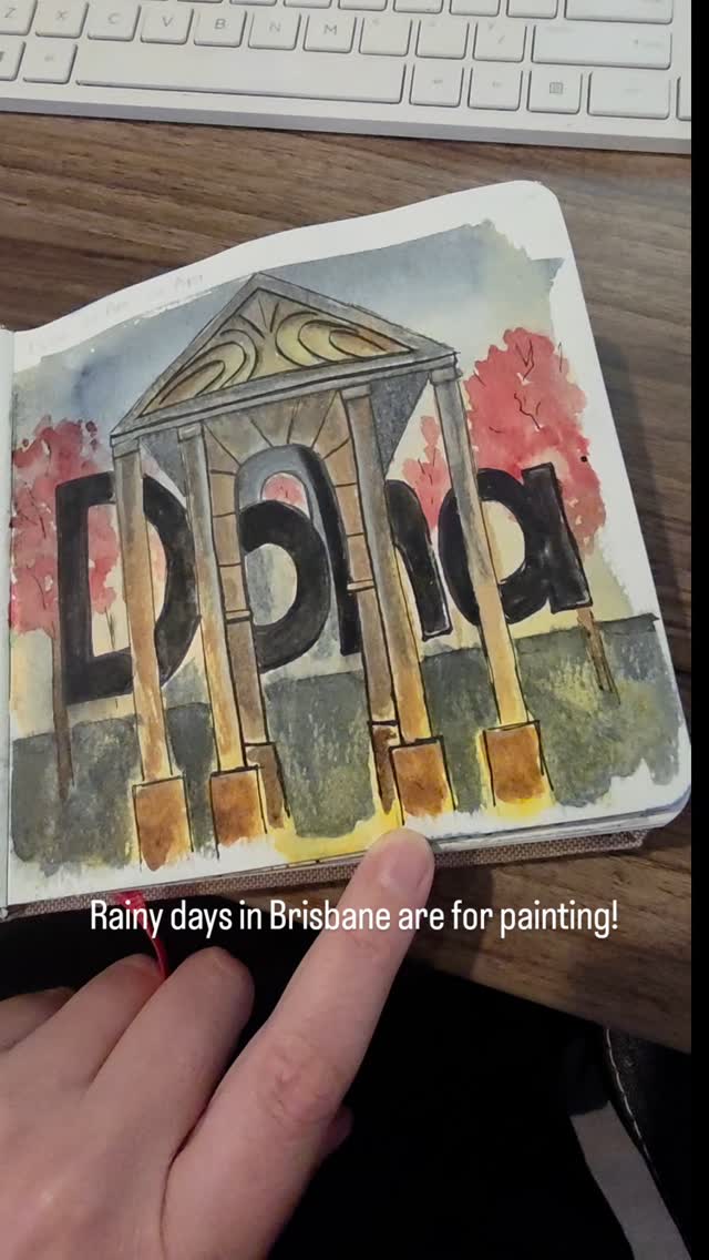 My dog ate my travel journal so I had to start again! Perfect weather for painting today ❤️ #watercolour #art