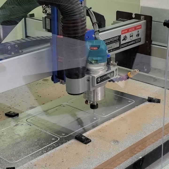 Not reccomended: Adding work holdings while cutting 🙄 #safetyfirst #cuttingcorners #shapeoko #cncrouter