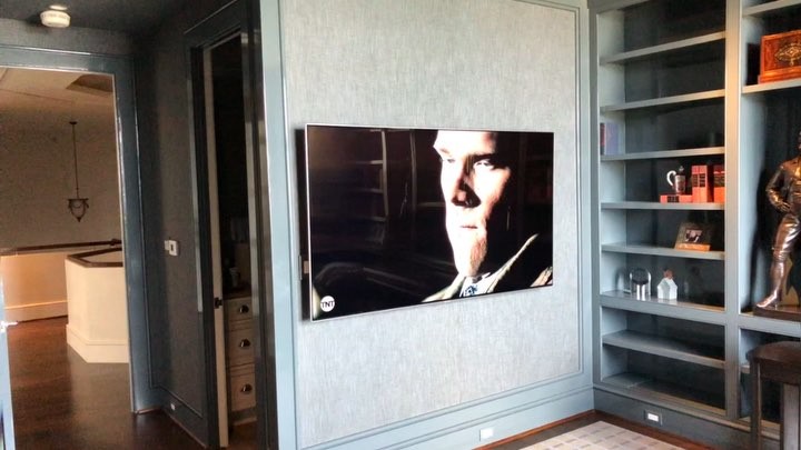 Another Happy Customer. Clean flat panel install by the #DreamTeam. #dreamtheatershouston #houston #highriseliving #audiovideo #houstonrockets #astros