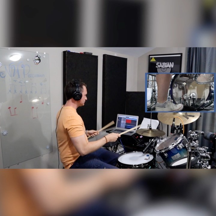 Here is a video of me playing in my nifty orange shirt ! Thank you @clairo for making such nifty music :) #drum #drummer #drumcover #sofia #clairo go to https://m.youtube.com/watch?v=y3cg_4G5R1w to hear with the track !