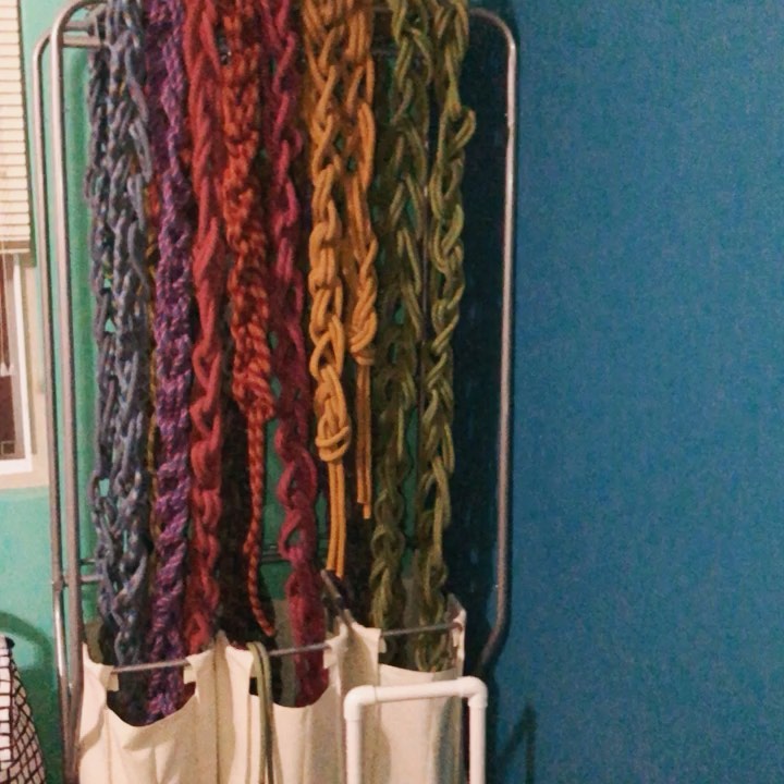After a super long day of reorganizing, photographing products, and figuring out how to move forward after years of producing products for @bashiescustomdesigns we are ready for this next step.
It’s a little scary but it feels right.
#bernatblanketyarn #homedecor #archeticture #smallbusinessowner #businesslaunching #thestruggleisreal #movingforward