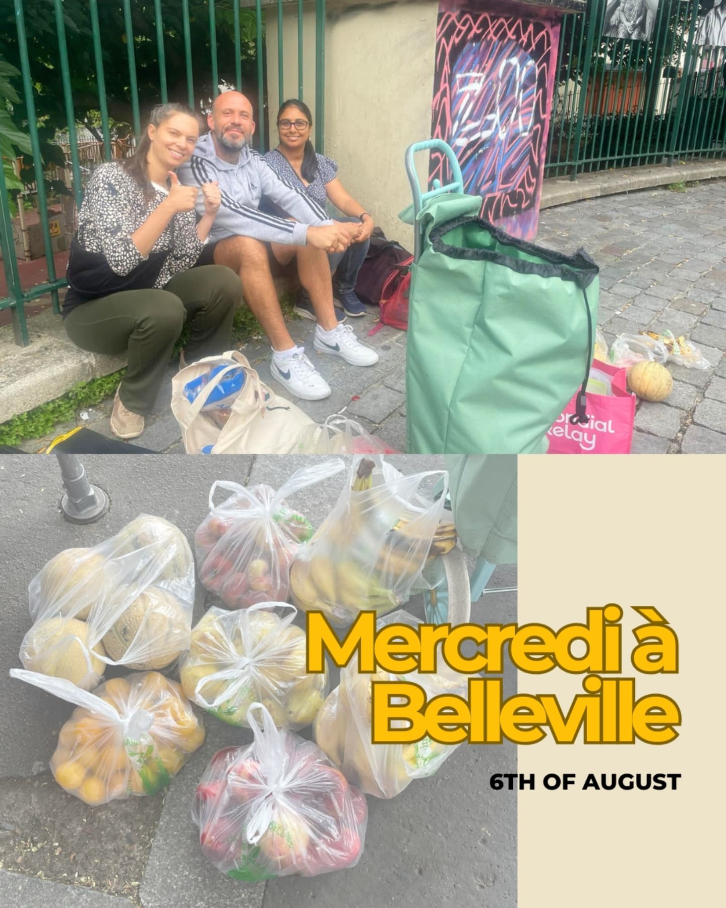 🗓️ 6 août
Ce matin, nous avons partagé un beau moment avec 40 jeunes migrants au parc de Belleville.
💛 Maira, bénévole engagée, avait préparé avec amour des gâteaux et cupcakes, pendant que Kevin avait fait bouillir 60 œufs chez lui.
Cette action était organisée par notre partenaire @utopia56paris , qui a proposé un accompagnement administratif et distribué des vêtements. @croixrougefr était aussi présente pour permettre aux jeunes d’appeler leurs proches dans leur pays d’origine.
Des petits gestes, pour de grandes connexions. 🌍✨