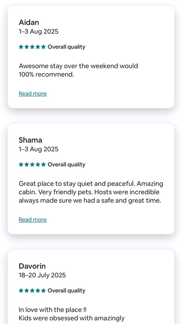 Racking up the 5 ⭐️ reviews this winter. Thank you all so so much! 🙏🏼
We have such a focus on making sure that our guests have an amazing time and it’s an awesome feeling to get so much feedback like this 🥰
#lappifarm #farmstay #farmexoerience #destinationjindabyne #snowymountainsNSW #cabin #countryescape