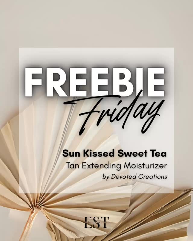 Enjoy a free take home sample of our Sweet Tea tan extending moisturizer. Bottles are 50% off now through Sunday. Pre order your bottle today!
REMINDER: Join us every Friday during the month of August for a new Freebie Friday as part of our Customer Appreciation Month! 🫶🏼☀️