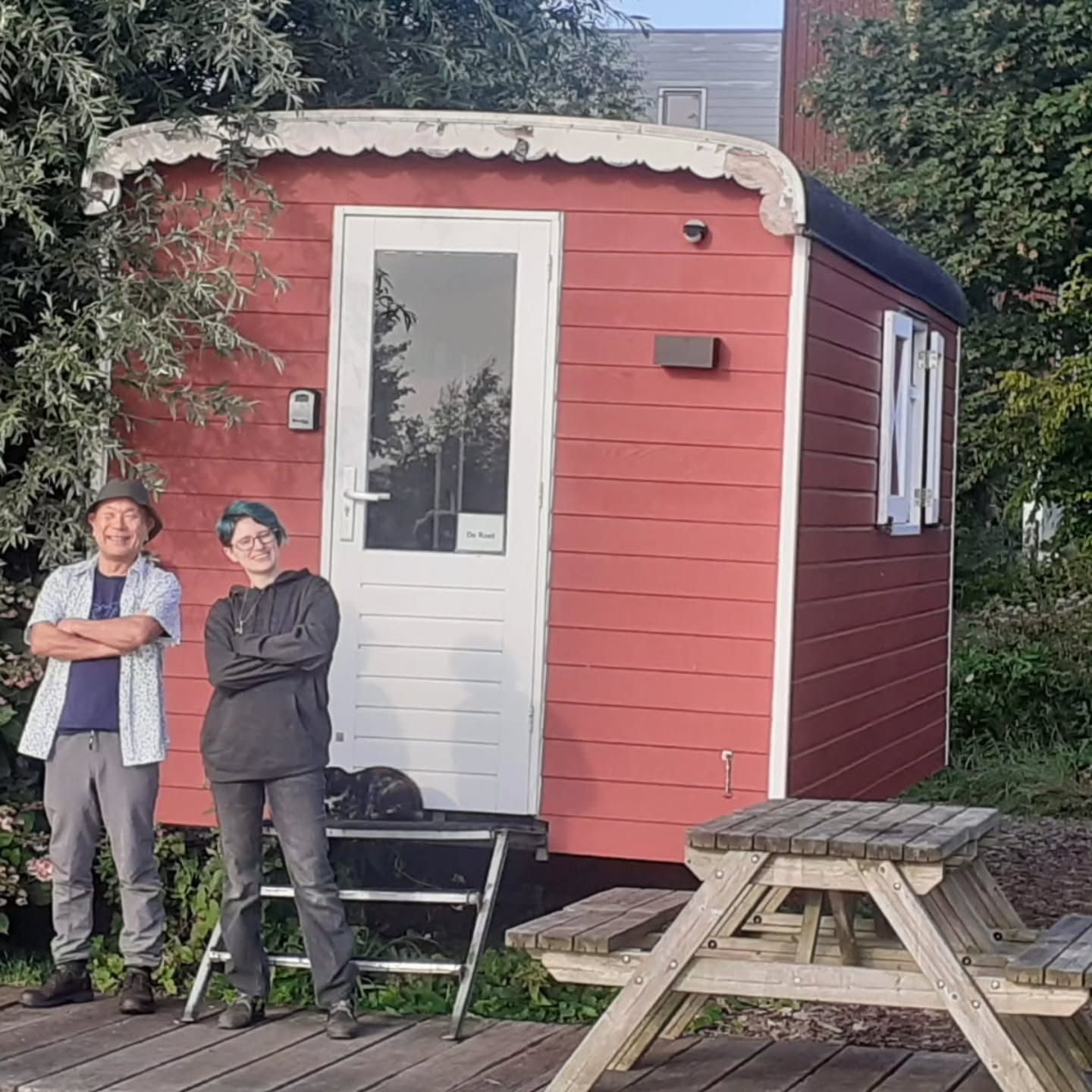 @kasenpottery can check Amsterdam and sleeping a gypsy wagon off his list! We had a lovely time, met a sweet kitty and ate some good food. Now back Belgium for a little relaxation. ๐