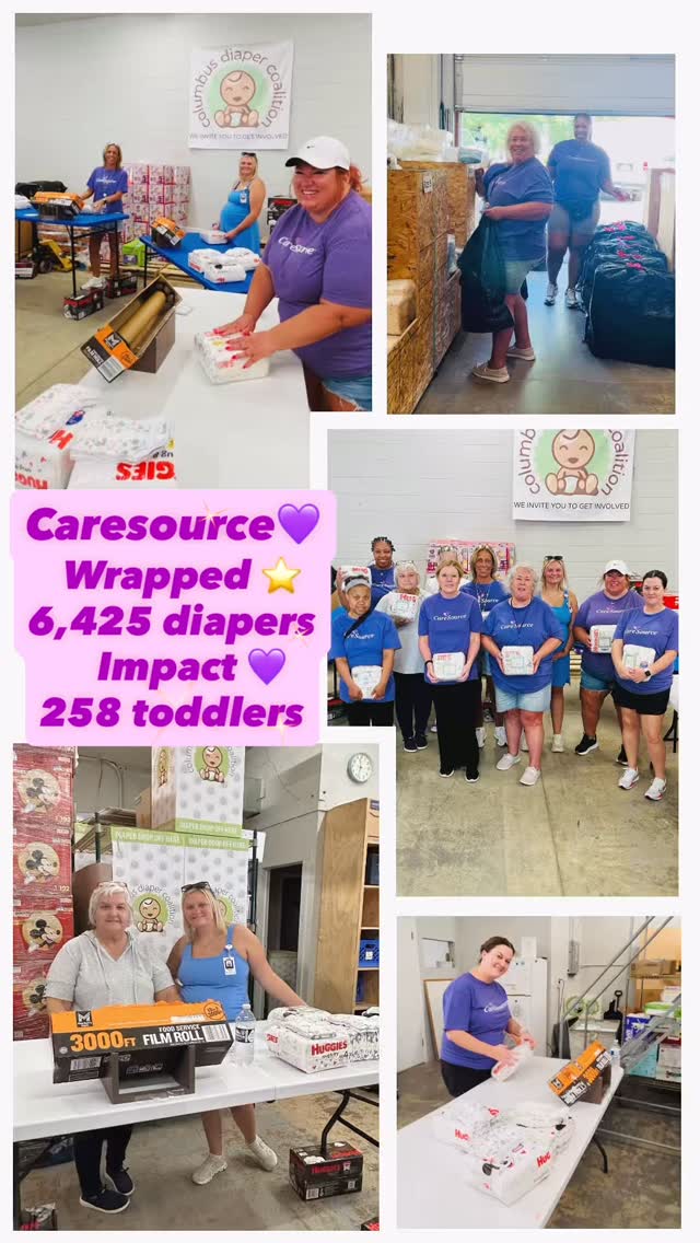 Welcome Caresource 💜 The team showed health care with heart in action is today ☀️💜 And we are grateful 🫶
Today’s Impact
Diaper Drive 233 diapers +wipes ⭐️
Wrapped 6,440 diapers 📦
Impacting 267 toddlers👶👶🏼👶🏿👩🏻🍼👨🍼
#caresourcecares #healthcarewithheart #614 #614columbus #diaperdrive #donate #volunteer #diaperbank #cbusdiaperco #forthekids❤️