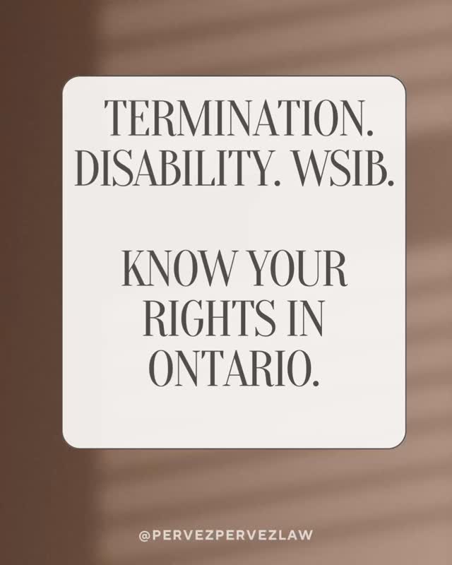 💼 Fired, on leave, or injured at work? Know your rights.
From termination pay and severance to WSIB modified duties and Section 50 reprisals, Ontario law protects employees in more ways than you might realize.
Our latest blog breaks down the top questions we hear from clients so you can understand your entitlements and avoid costly mistakes.
🚨 Got a termination package?
Don’t sign it until you know if it’s fair.
We regularly help clients review and negotiate termination offers and in many cases, we secure more pay or better terms than what’s first offer
📖 Read now: Link in bio.
#OntarioLaw #EmploymentLaw #WSIB #WrongfulDismissal #DisabilityRights #CambridgeOntario #KitchenerWaterloo #LegalAdviceCanada #SeverancePay #TerminationRights