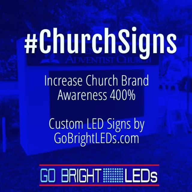 #ChurchSigns - Our Top Rated LED Message Centers Increase Message Retention & Brand Recognition Up To 400% - Get a fast, free online quote www.GoBrightLEDs.com/churchs