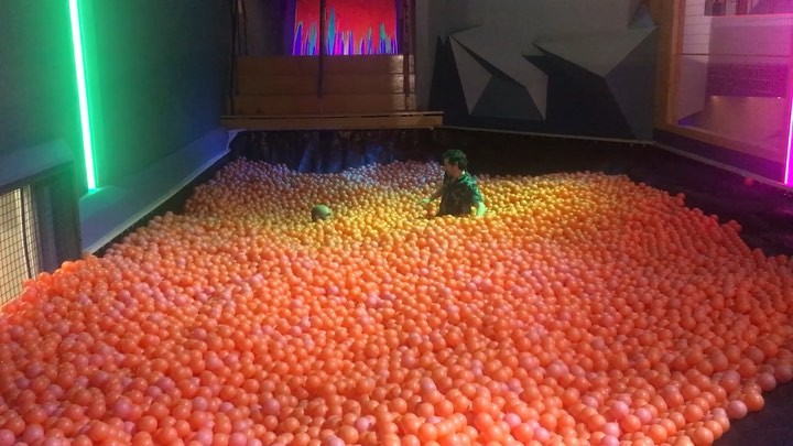 TBT to new dad Brad finding his hat after a spectacular leap into the ball pit. Congratulations on your new arrival, Brad & Katie!