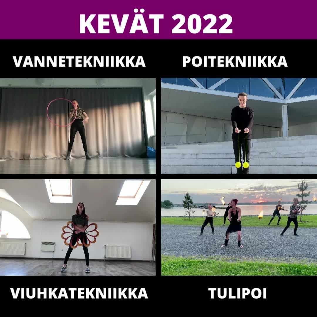 Kevätkausi pääsee vihdoin starttaamaan helmikuussa!
Seuraavissa flow-ryhmissä on vielä tilaa:
KESKIVIIKKO (16.2-1.6.2022)
Vannetekniikka klo 18-19
Poitekniikka klo 19-20
TORSTAI
Tulipoi klo 19-20 (24.2.2022-9.6.2022)
Viuhkatekniikka klo 20-21 (17.2.-2.6.2022)
Viimeinen ilmoittautumispäivä pe 11.2.2022.
Tervetuloa mukaan harrastamaan!