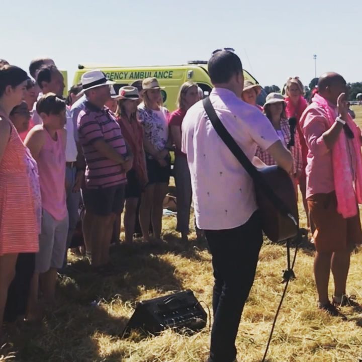 Massive privilege to sing this song before the start of Kempton Park @cr_uk Race for Life last weekend. Congratulations to everyone who took part.