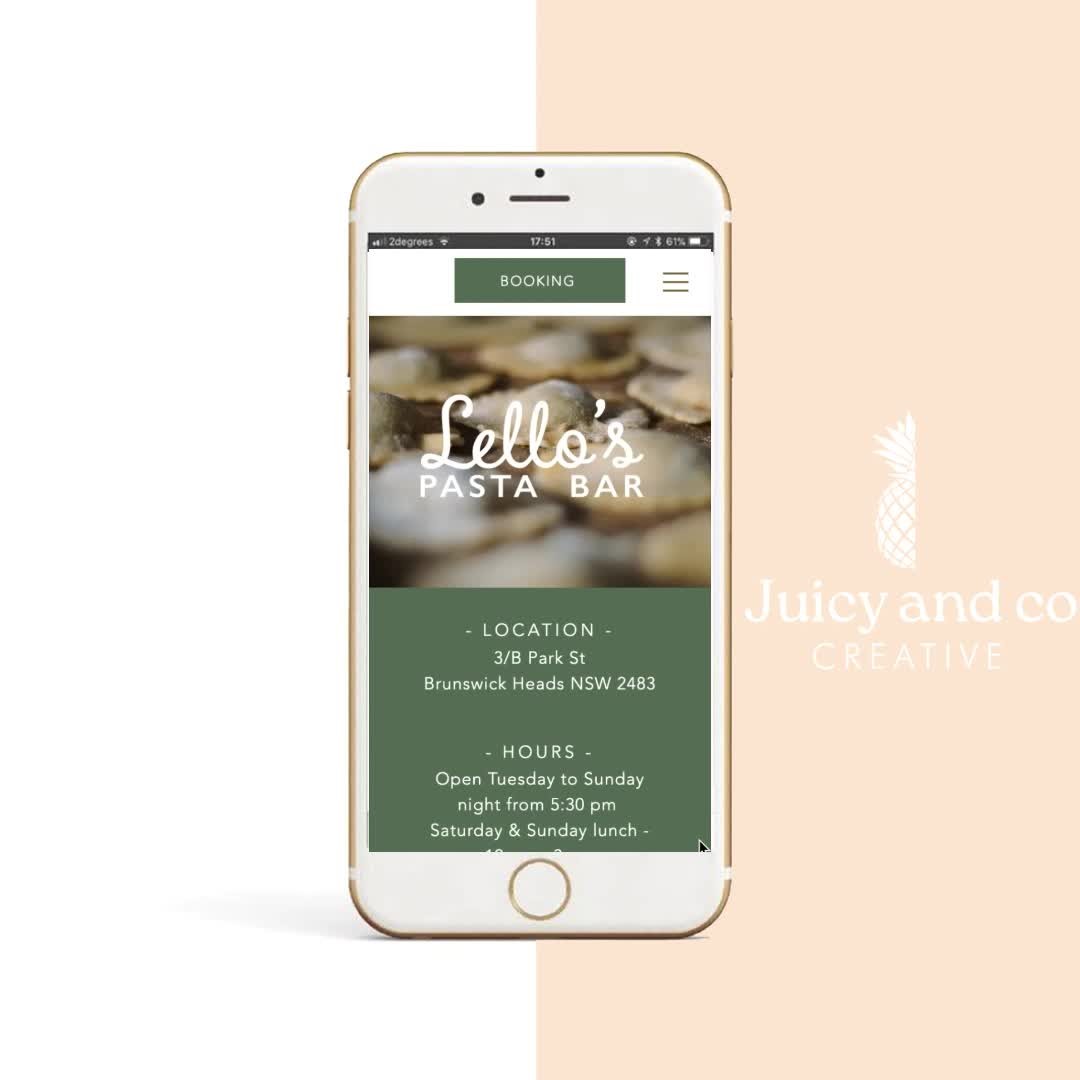 Retour sur ce projet réalisé pour Lello’s Pasta Bar, un restaurant situé à Brunswick Head, près de Byron Bay.
Une refonte complète du site, de l’identité visuelle, un nouveau nom, une nouvelle déco. En bref, une toute nouvelle façade en cette nouvelle année pour ce restaurant méditerranéen.
#juicyandcocreative #webdesign #sustainabledesign #ecodesign #graphiste #byronbay #newcaledonia #ecommerce #shopify #branding #madeinfrance #ecoresponsable #boutiquedecreateurs #faitmain #shopifystore #etsyfr #creationsartisanales #creationfrancaise #marquefrancaise #boutiqueenligne #entrepriselocale